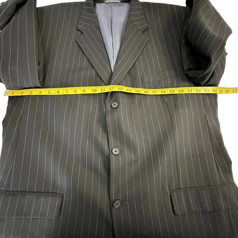 Bert Pulitzer Pure Wool Fully Lined Single Breasted Navy Pin Stripe Blazer (44R)